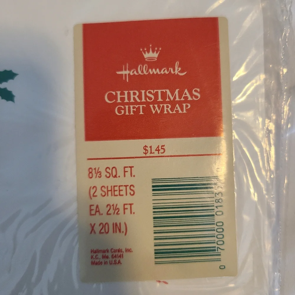 Vintage Christmas Wrapping Paper Holiday gift‎ Wrap NOS 3 Packages